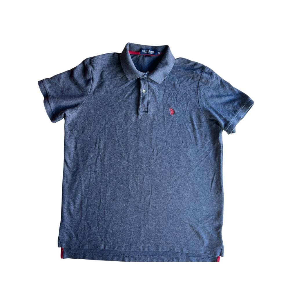 U.S. Polo Assn. Ultimate Pique Men's Polo Shirt Metallic Grey Chest Logo Size XL